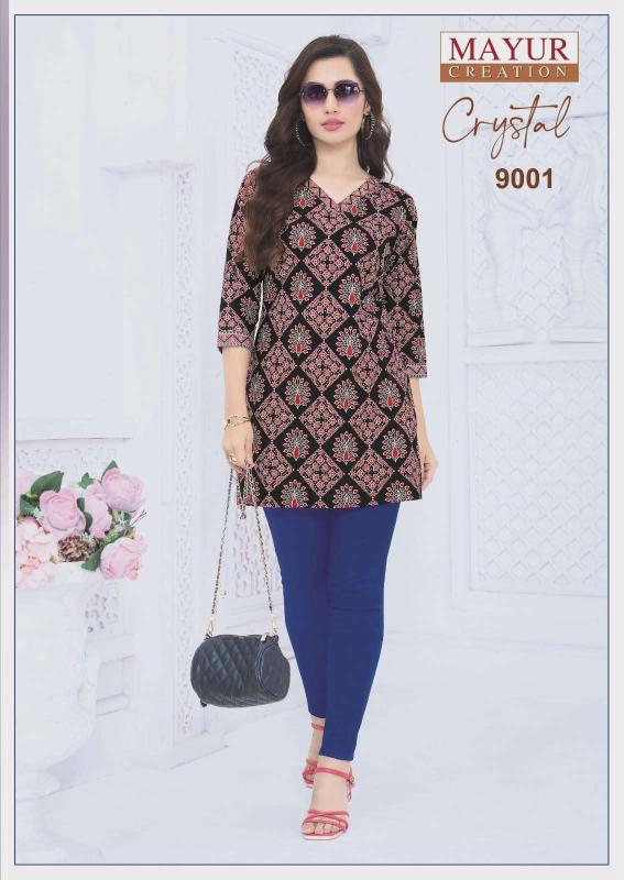 Mayur crystal vol-9 short top wholesale printed kurti online